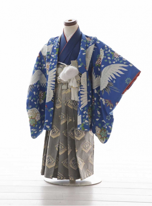 青×シルバー　古典柄