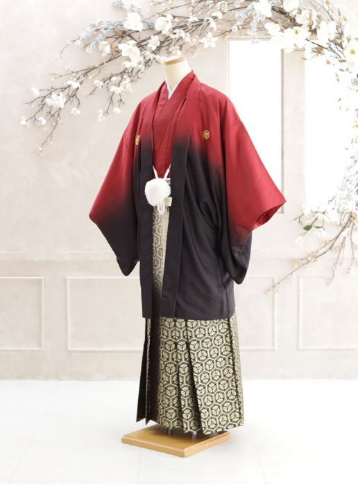 Nu♡羽織袴 紋付袴 レンタル 結婚式 新郎 黒金紋付 羽織袴 正絹 155cm-172cm