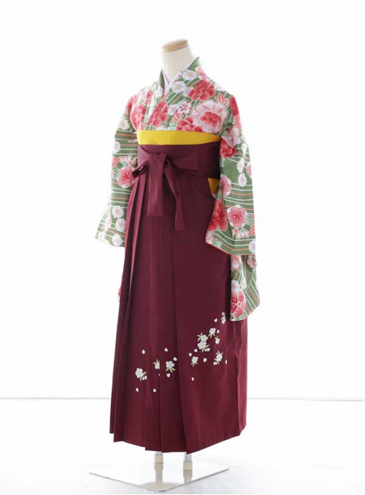 緑×えんじ　