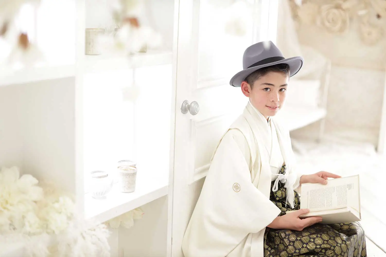よう様　13枚 60/- COTTON LAWN DOT PRINT LONG SLEEVE BLOUSE(S White): Y's